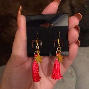 Star and tassel earrings